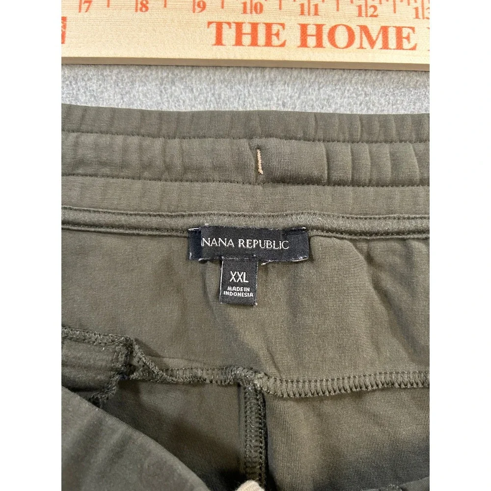 Banana Republic Jogger Pants Mens XXL‎ Olive Green Cotton Blend Zipper Cuffs